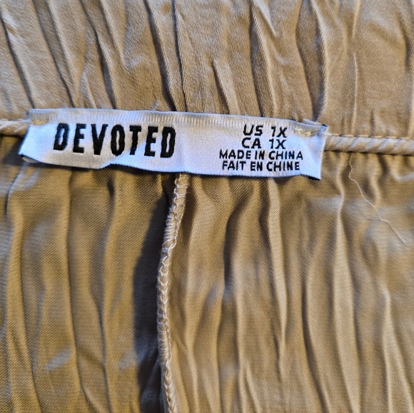 Cream Pleated Neutral Satin Flowy Girly Maxi Bohoemian Size 1X Long Skirt - Picture 4 of 5